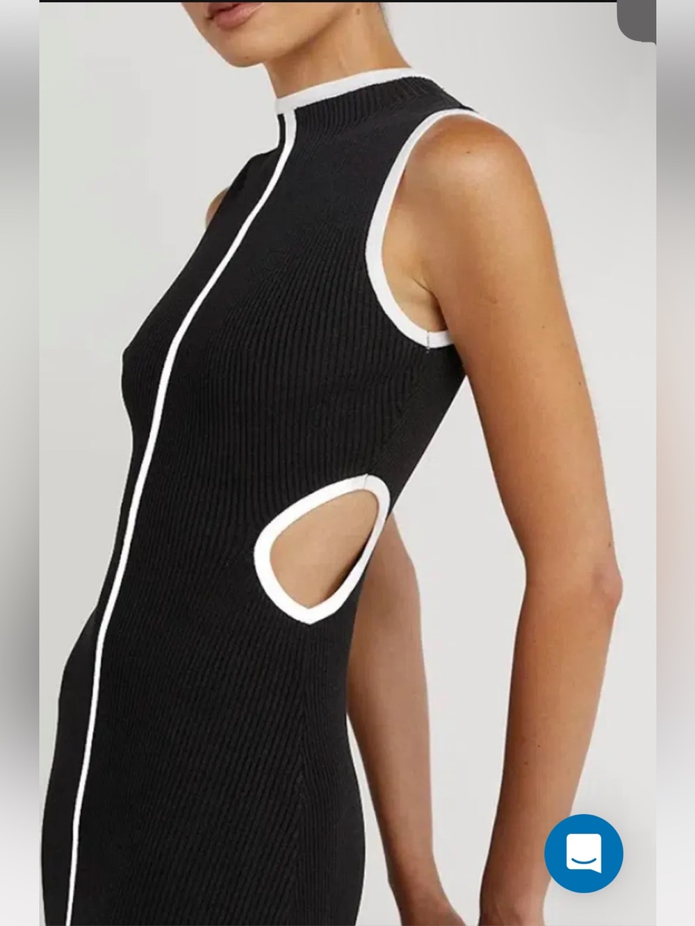 DISSH BINDING KNIT MIDI DRESS IN BLACK